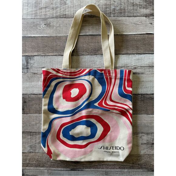 Shiseido Ginza Tokyo Canvas Grocery Shopping Reusable Tote Shoulder Bag - Picture 1 of 7